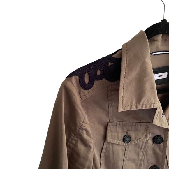 RIANI Cotton Military Army Jacket Green Black 2 - Picture 5 of 8